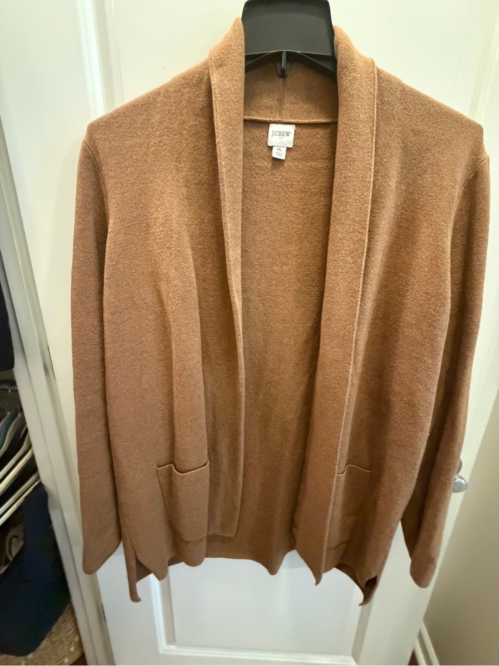 J. Crew Soft Knit Sweater Blazer Jacket Cardigan in Camel Brown cotton